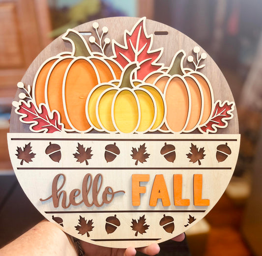 Hello Fall Door Sign