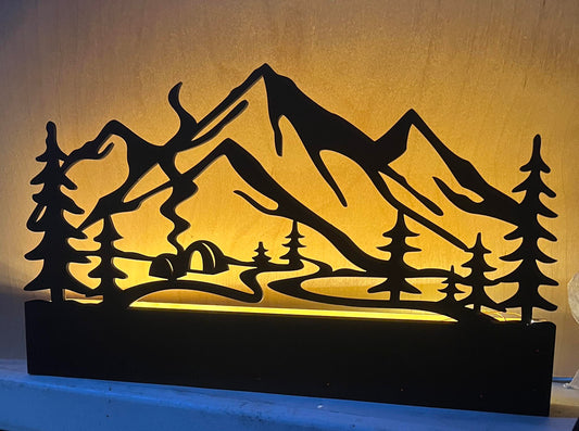 Camping Scene Shadow Box