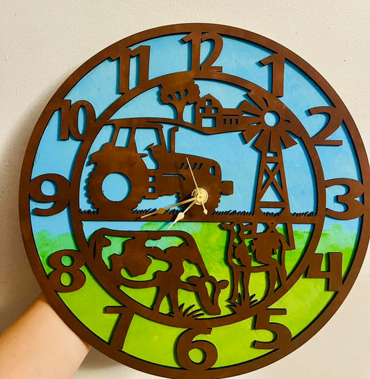 Farm Scene Wall Clock